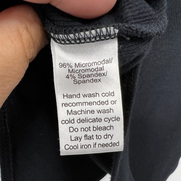 ATM MODAL RIB LONG SLEEVE BODYSUIT BLACK - Picture 6 of 6